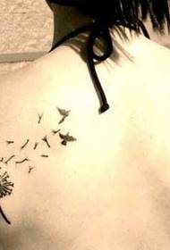 Back thin male tattoo pattern