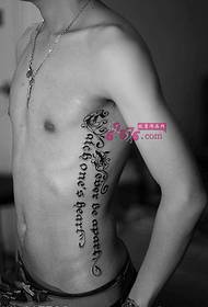 Creative flower body black and white tattoo