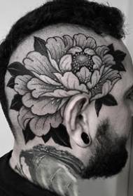 Serie grigio scuro di immagini di tatuaggi floreali 9