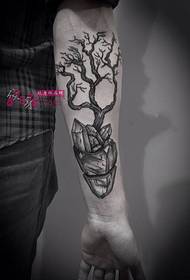 ალტერნატიული ხე ალმასის შავი და თეთრი tattoo
