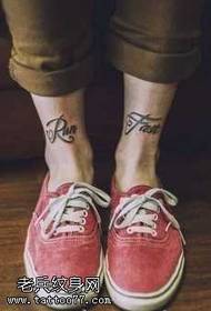 Modello di tatuaggio inglese moda gamba