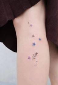 Një grup i vogël i freskët i fotografive me tatuazhe me petale