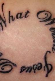 Shoulder black jesus letter tattoo pattern