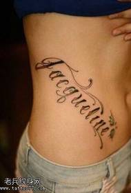 Sexy modello di tatuaggio inglese addome