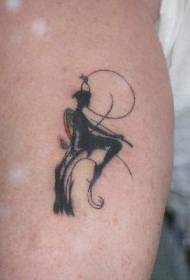 Mokhoa oa tattoo oa elf silhouette