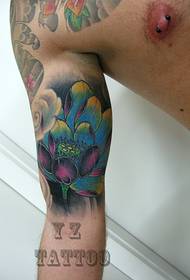 Jeropeesk en Amerikaansk earm blau lotus tatoetmuster