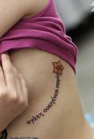 Abdominal English tattoo pattern