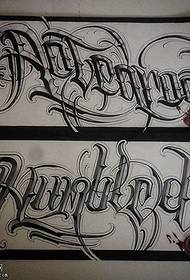 Manuscrito inglês tatuagem padrão