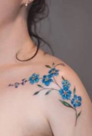 Прекрасна модна акварела мала цветна тетоважа слика