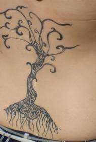 Mtindo mweusi wa tattoo ya kabila nyuma