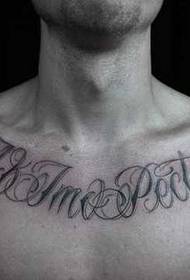 Chest botho English tattoo paterone