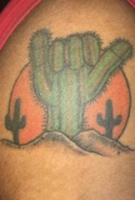 Picha ya tatoo la ubunifu wa jangwa la cactus