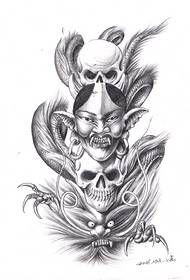 teschio pattern 龙龙 modello del tatuaggio
