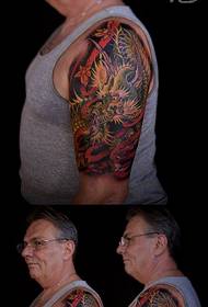पुरुष हात क्लासिक सुन्दर रंग ड्रैगन टैटू बान्की