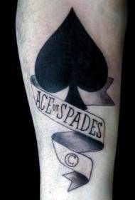 Biểu tượng spades đen và hình xăm chữ