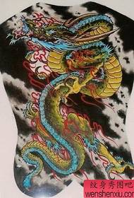 Pilnas nugaros drakono tatuiruotės raštas: visos nugaros spalvos drakono tatuiruotės modelio tatuiruotė „Picture 149103“ - tradicinis „Tengyun Dragon“ tatuiruotės modelis