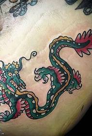 жывот Xiaoqing дракон малюнак татуіроўкі