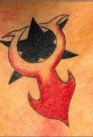 Spalvotos žvaigždės ir planetų simbolių tatuiruotės modelis