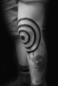 liña negra do xeonllo patrón de tatuaxe símbolo da hipnose