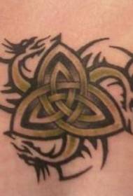 Celtic Trinity Dragon Totem tattoo paterone