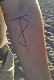 chlapci zbraně na černé jednoduché osobnosti linie symbol tetování obrázky
