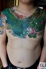 Klasická séria zelených tetovaní drakov