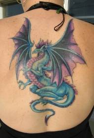 Atgal Violetinė drakonas tatuiruotė modelis