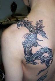 pečių kinų drakono tatuiruotės modelis