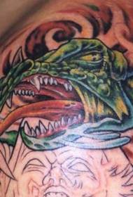 Agba Green Dragon na Ekwensu Avatar Tattoo Pattern