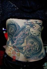 Mma azụ dragọn egwu usoro peony tattoo