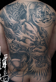 pattern ng buong likod ng tattoo ng dragon