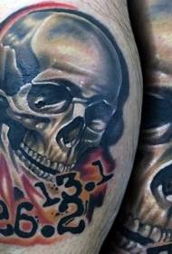 stile new school Carattere colorato e tatuaggio teschio umano
