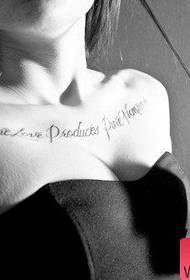 Clavicle Ingelsk alfabet tattoo