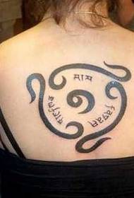 Zpět módní sanskrt tetování vzor