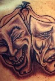 Monster Mask Black Grey tattoo Tepi