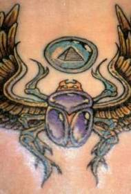 Färgat Sacred Beetle Logo Tattoo Pattern