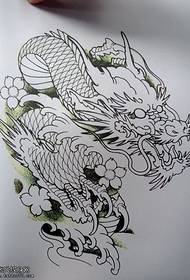 Класичен шал змеј тетоважа модел