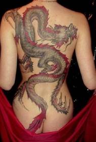 ženská tvár veľké jasné tetovanie draka vzor