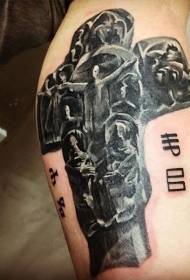 horor style boja križa tetovaža uzorak