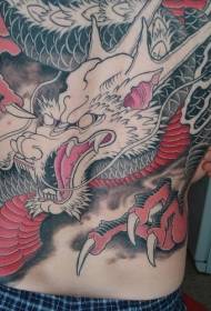 patró de tatuatge de drac de Japó negre i vermell