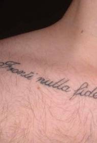 Male Clavicle English Letter tattoo Letter