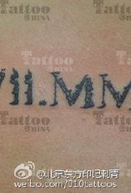 modello di tatuaggio squisita lettera di tendenza