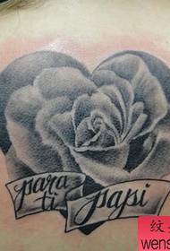 back sketch rose nga teksto sa parisan sa litrato nga parisan sa tattoo