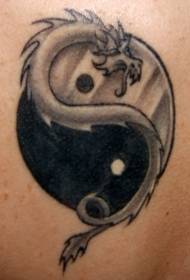 yin kaj yang gossip drako tatuaje ŝablono