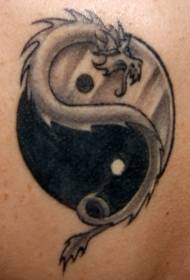 modello di tatuaggio di drago gossip yin e yang