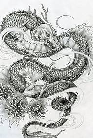 a handsome dragon tattoo pattern manuscript material
