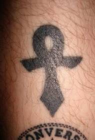 simbol salib Mesir kuno pola tato hitam