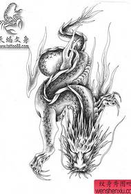 un coraggioso drago dominatore Manoscritto del tatuaggio