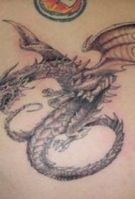 disegno del tatuaggio pterosauro nero