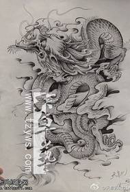 ड्रॅगन टॅटू हस्तलिखित चित्र